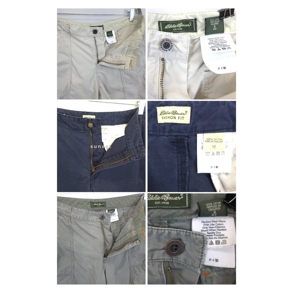 Eddie Bauer Chino Shorts Bundle of 3 Cotton Pockets Women 12 Outdoors Causal - Picture 1 of 11